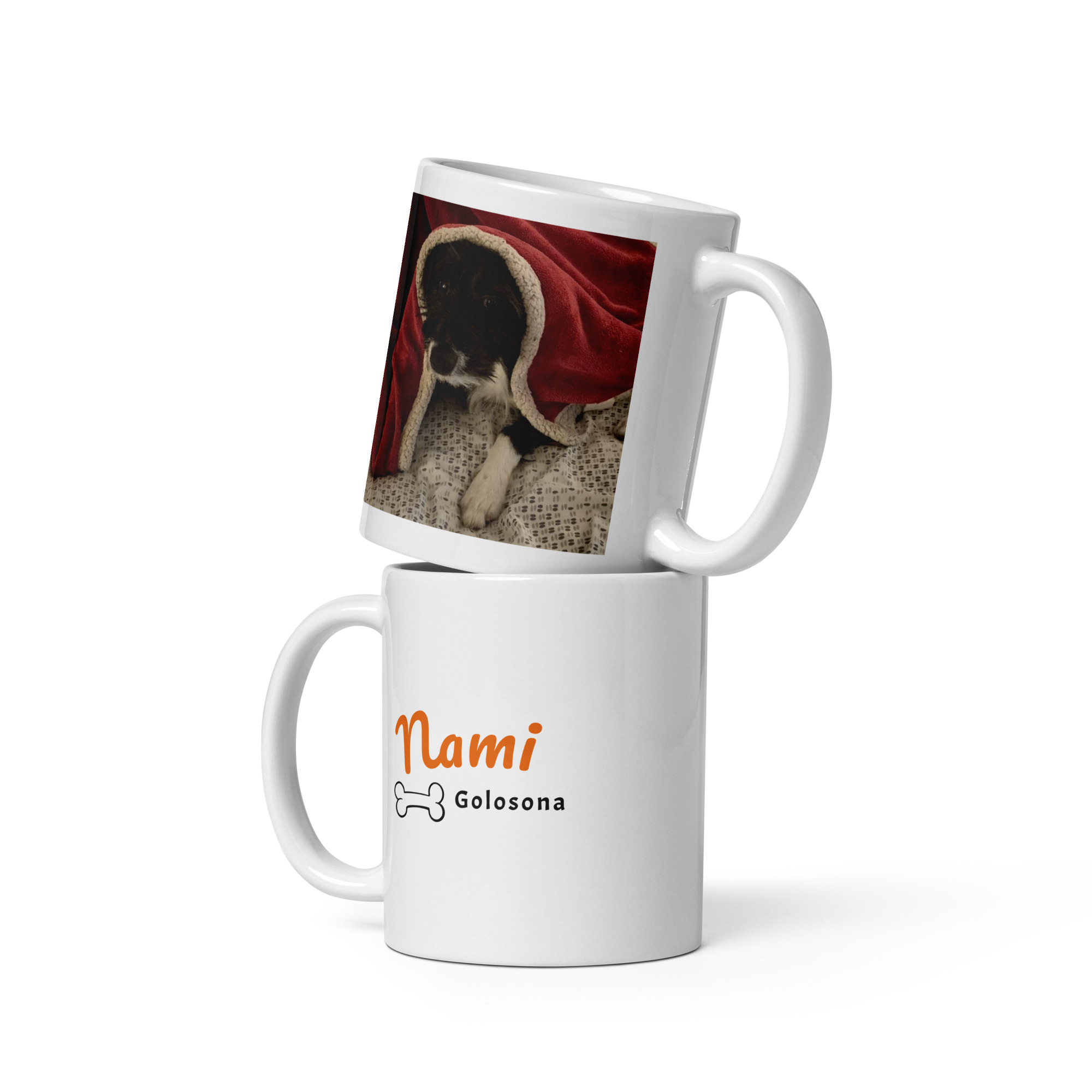 White glossy mug